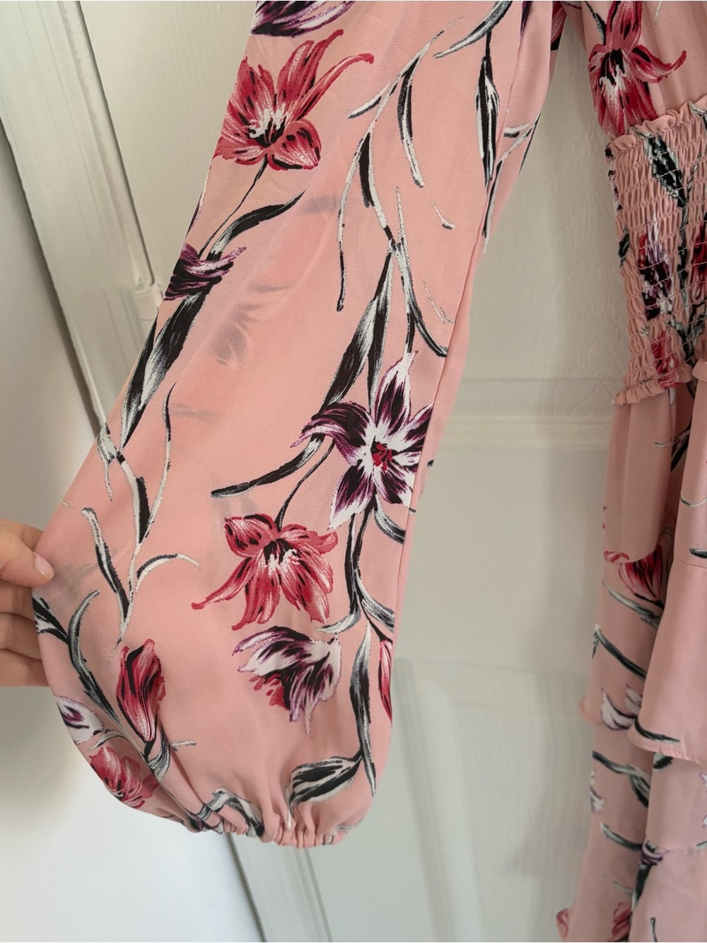 free press Pink Floral Smocked Waist Maxi Dress - Picture 7 of 7
